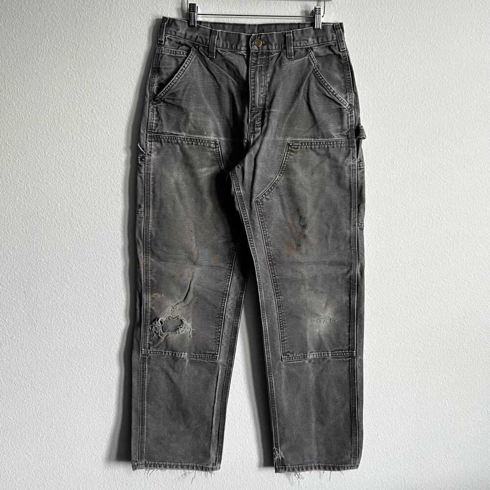 Carhartt B136 GVL gray double knee work wear carpenter pants